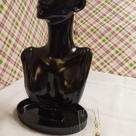 Steel Handmade Hand Crafted Beaded Rainbow Stripe Dangle Earrings #53 - Picture 7 of 11